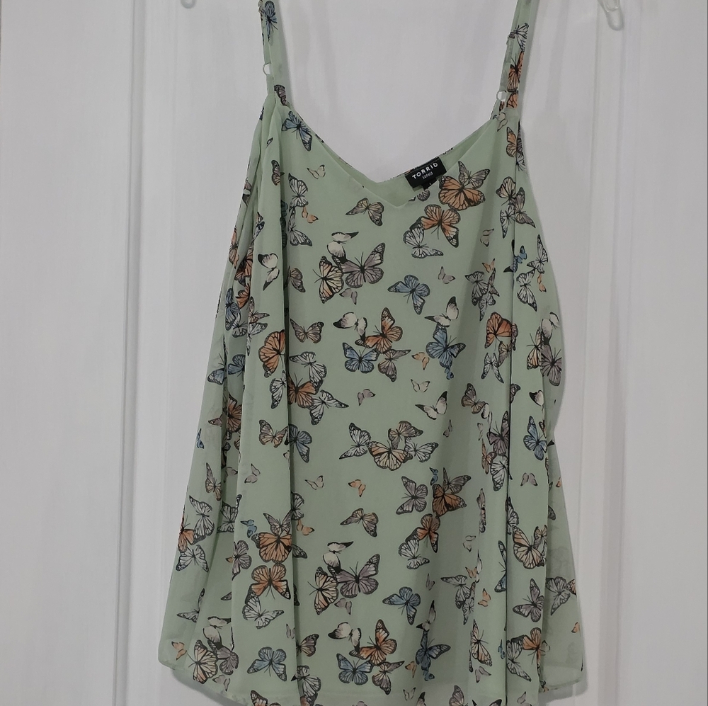 Mint Green Butterfly Print Camisole